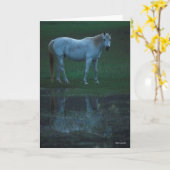Bob Langrish Grey Arab Standing By Pond Reflection Kaart (Gele Bloem)