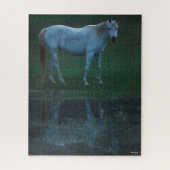 Bob Langrish Grey Arab Standing by Pond Reflection Legpuzzel (Verticaal)
