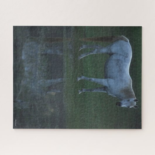Bob Langrish Grey Arab Standing by Pond Reflection Legpuzzel (Horizontaal)