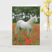 Bob Langrish | Grijze Arabier in de rode bloemen Kaart (Gele Bloem)