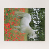 Bob Langrish | Grijze Arabier in de rode bloemen Legpuzzel (Horizontaal)