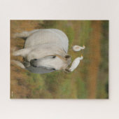 Bob Langrish | Grijze Camargue Paarden met twee vo Legpuzzel (Horizontaal)