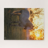 Bob Langrish | Grijze percheron op zonsondergang Legpuzzel (Horizontaal)
