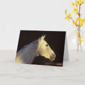 Bob Langrish | Grijze Thoroughbred Stallion Headsh Kaart (Gele Bloem)