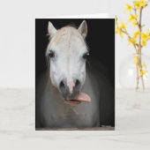 Bob Langrish | Grijze Welsh Pony Tongue uit headsh Kaart (Gele Bloem)