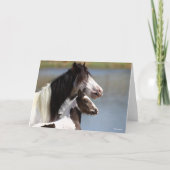 Bob Langrish | Gypsy Vanner Mare en Foal Headshot Kaart (Voorkant)