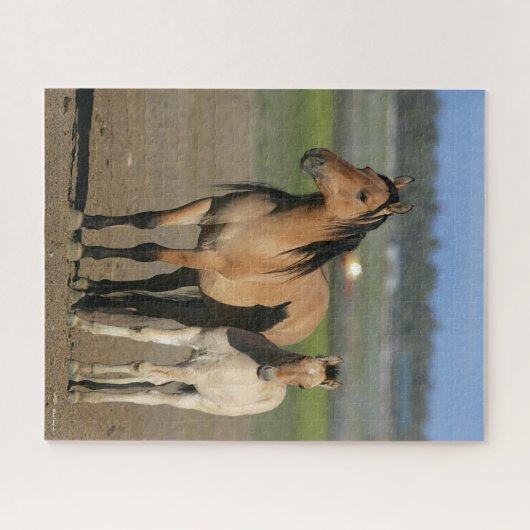 Bob Langrish Kiger Mustang Mare en Foal Standing Legpuzzel (Horizontaal)