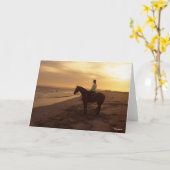 Bob Langrish | Paarden op strand bij zonsondergang Kaart (Gele Bloem)