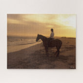 Bob Langrish | Paarden op strand bij zonsondergang Legpuzzel (Horizontaal)