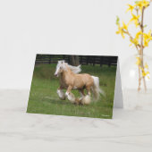 Bob Langrish | Palomino Gypsy Vanner Paard in bedr Kaart (Gele Bloem)