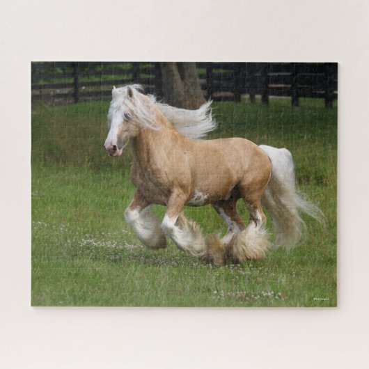 Bob Langrish | Palomino Gypsy Vanner Paard in bedr Legpuzzel (Horizontaal)