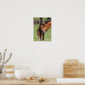 Bob Langrish Quarter Horse Mare en Foal Cuddling Poster (Keuken)
