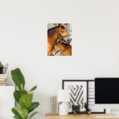 Bob Langrish Quarter Horse Mare en Foal Headshot Poster (Thuiskantoor)