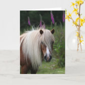 Bob Langrish | Shetland Pony headshot met bloemen Kaart (Gele Bloem)