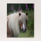 Bob Langrish | Shetland Pony headshot met bloemen Legpuzzel (Verticaal)