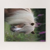 Bob Langrish | Shetland Pony headshot met bloemen Legpuzzel (Horizontaal)