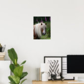 Bob Langrish | Shetland Pony headshot met bloemen Poster (Thuiskantoor)
