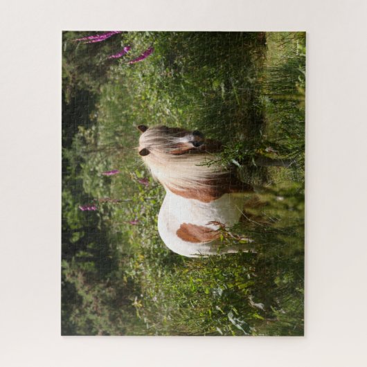 Bob Langrish | Shetland Pony in bloemen Legpuzzel (Verticaal)