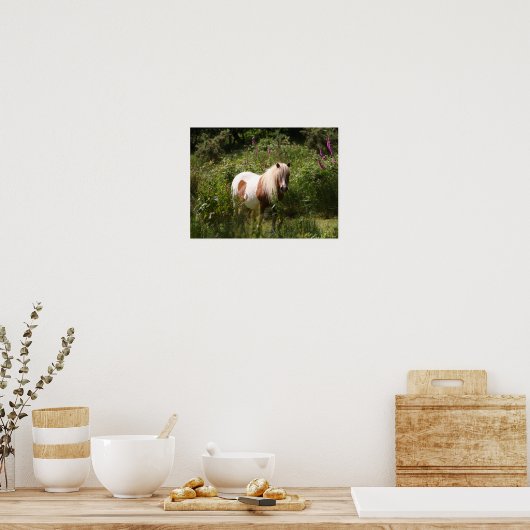 Bob Langrish | Shetland Pony in bloemen Poster (Keuken)