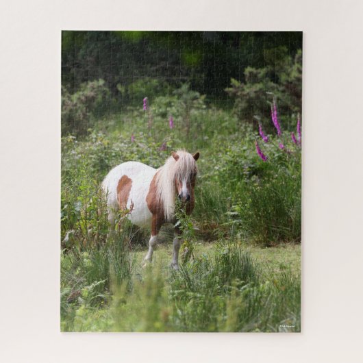 Bob Langrish | Shetland Pony met bloemen Legpuzzel (Verticaal)