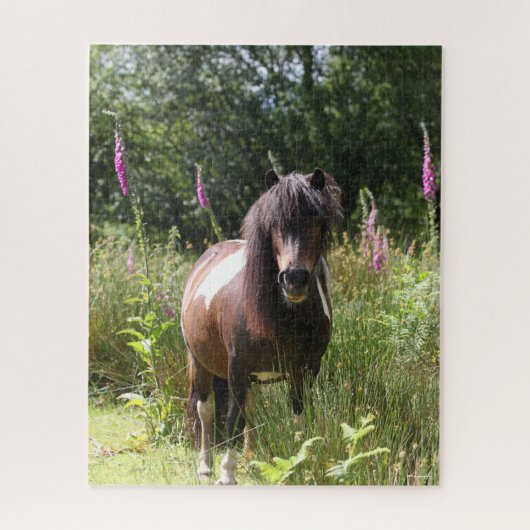 Bob Langrish | Shetland Pony met bloemen Legpuzzel (Verticaal)