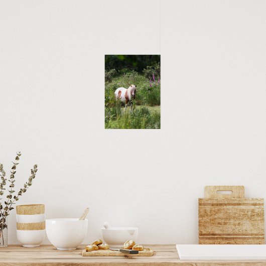 Bob Langrish | Shetland Pony met bloemen Poster (Keuken)