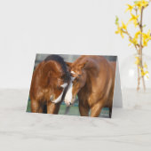 Bob Langrish | Twee koppen van paarden Kaart (Gele Bloem)