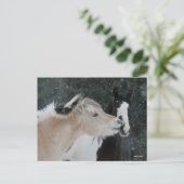 Bob Langrish | Twee pony's die elkaar ontmoeten op Briefkaart (Staand voorkant)