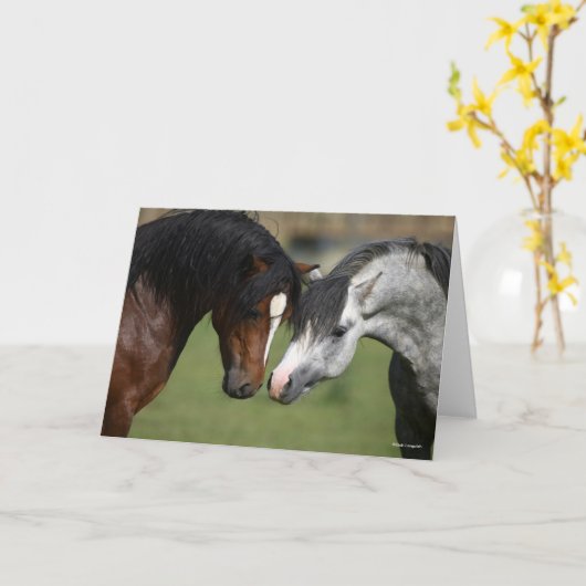 Bob Langrish | Twee Welsh Ponies Meeting Kaart (Gele Bloem)