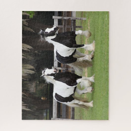 Bob Langrish | Twee zwarte en witte gipspanners Legpuzzel (Verticaal)