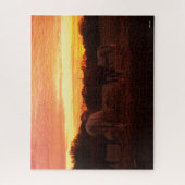 Bob Langrish | Vier paarden grazen op zonsondergan Legpuzzel (Verticaal)