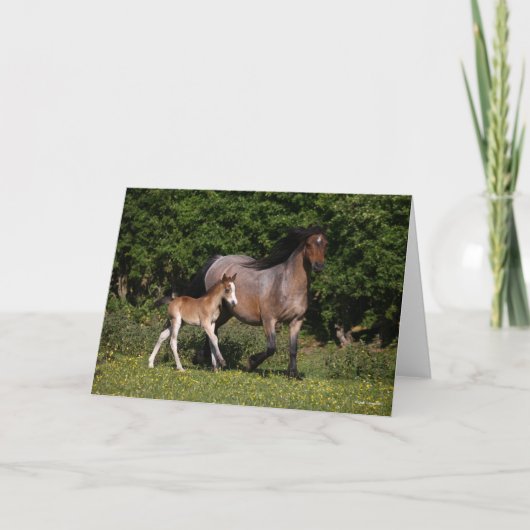 Bob Langrish | Welsh Pony Mare and Foal Running Kaart (Voorkant)