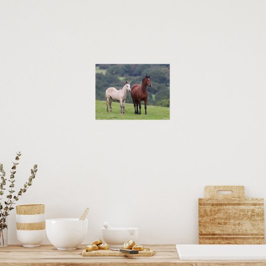 Bob Langrish | Welsh Pony Mare and Foal Standing Poster (Keuken)