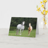Bob Langrish | Welsh Pony Mare en Foal Kaart (Gele Bloem)