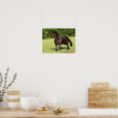 Bob Langrish | Zwarte Friesian Horse Running Poster (Keuken)