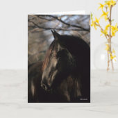 Bob Langrish | Zwarte Tennessee Walker Headshot Kaart (Gele Bloem)