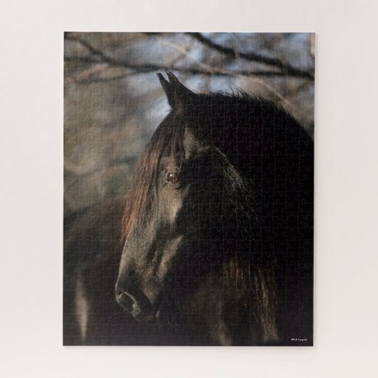 Bob Langrish | Zwarte Tennessee Walker Headshot Legpuzzel (Verticaal)