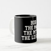 Bob: Man, Myth, Legend, zwart Tweekleurige Koffiemok (Voorkant links)