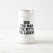 Bob: Man, mythe, Legend, zwarte tekst Bierpul (Center)