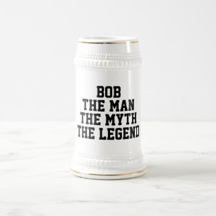 Bob: Man, mythe, Legend, zwarte tekst Bierpul