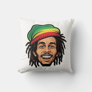 Bob Marley Geïnspireerde Cartoon Dreadlock Rasta Kussen