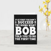 BOB Naam Gepersonaliseerde Verjaardag Leuk Kerstmi Kaart (Gele Bloem)