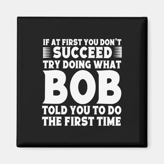 BOB Naam Gepersonaliseerde Verjaardag Leuk Kerstmi Magneet (Voorkant)