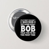 BOB Naam Gepersonaliseerde Verjaardag Leuk Kerstmi Ronde Button 5,7 Cm (Voorkant /achterkant)