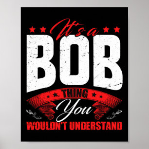 Bob Naam Persoonlijke Verjaardag Leuk Kerstfeest  Poster