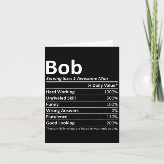 Bob Nutrition Funny Birthday D Name Gif  Kaart (Voorkant)