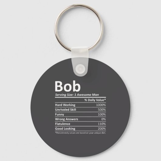 Bob Nutrition Funny Birthday D Name Gif  Sleutelhanger (Voorkant)