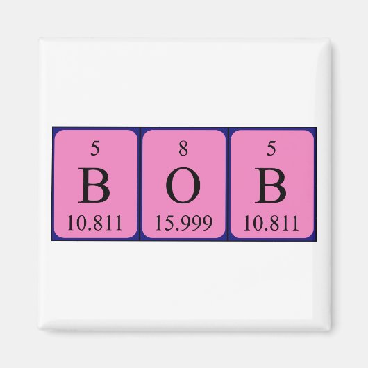 Bob periodieke table name magnet (Voorkant)