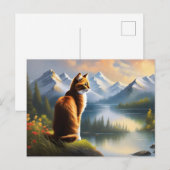 Bob Ross Style Cat Briefkaart (Voorkant / Achterkant)