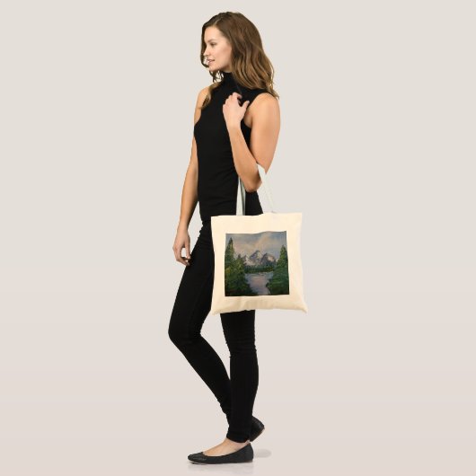 Bob Ross Style Painting #2 Tote Bag (Voorkant (model))